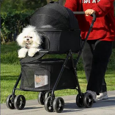 Je vous souris dans ma poussette pour chien